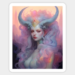 Ethereal Rainbow Female Demon Sticker